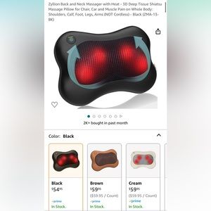 Back and neck massager with heat